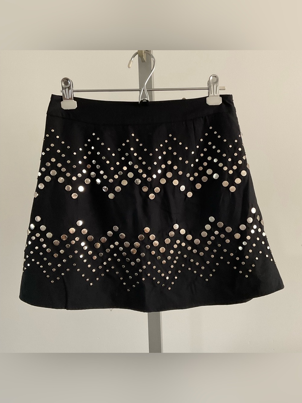 Aqua Black A-Line Skirt with Silver Studs - Picture 1 of 7